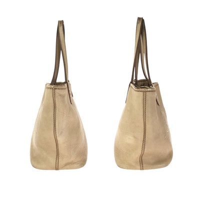 Bvlgari Collezione Beige Gold Leather Tote — view 8