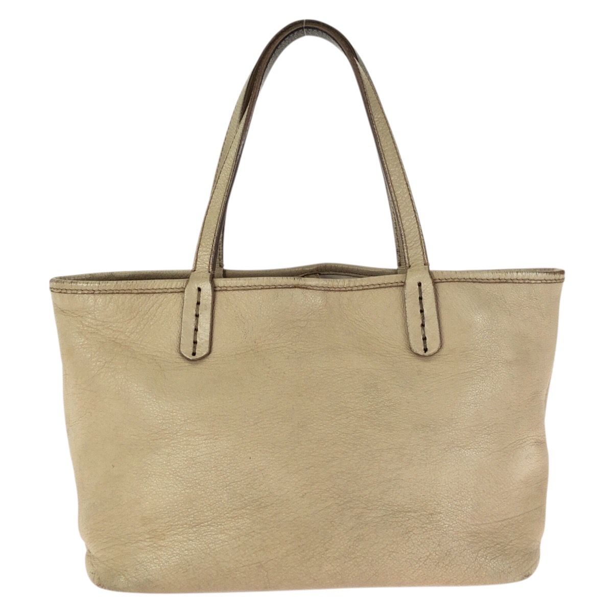 Bvlgari Collezione Beige Gold Leather Tote — view 2