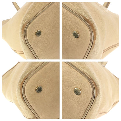 Bvlgari Collezione Beige Gold Leather Tote — view 3