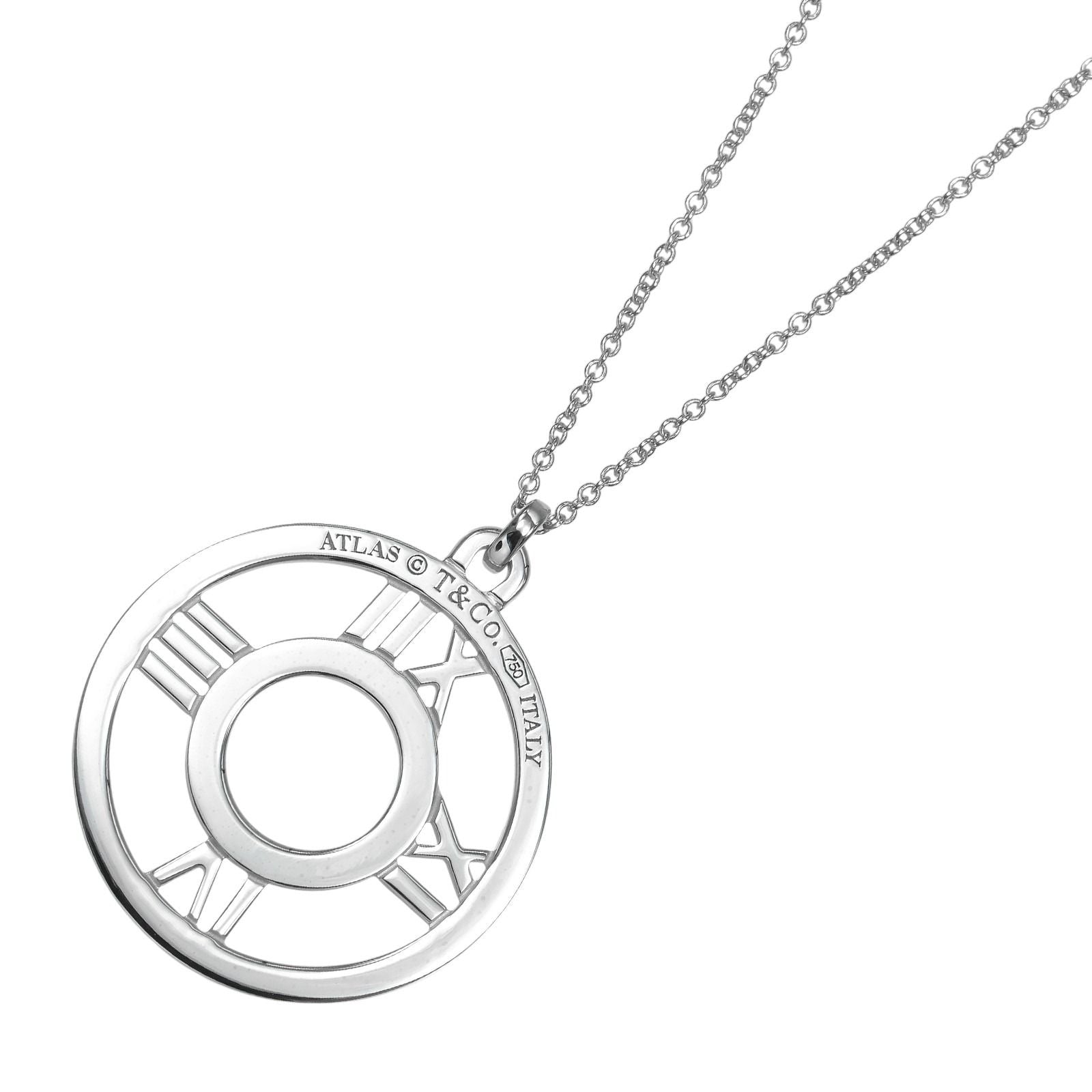 Tiffany & Co Open Atlas White Gold Diamond Necklace — view 3