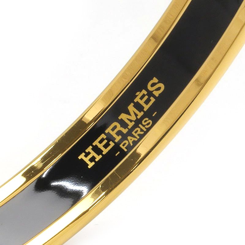 Hermes Enamel PM Bangle White Gold Cloisonne Bracelet — view 3
