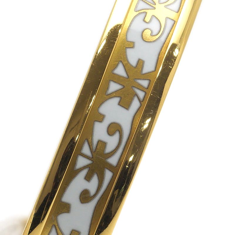 Hermes Enamel PM Bangle White Gold Cloisonne Bracelet — view 4