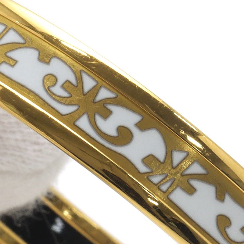 Hermes Enamel PM Bangle White Gold Cloisonne Bracelet — view 5