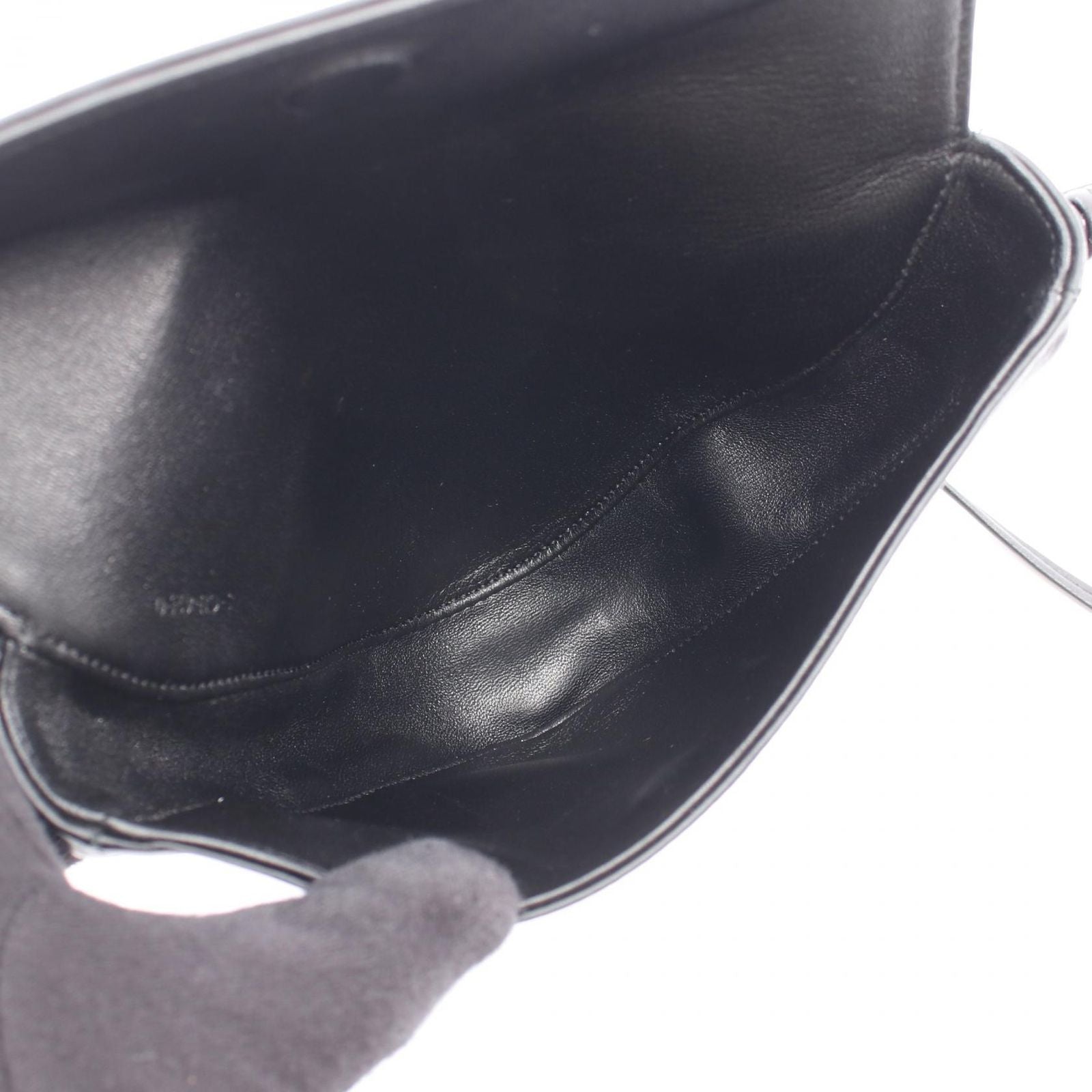 Celine Shoulder Bag Triangle Black Leather Logo — view 3