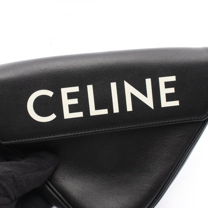 Celine Shoulder Bag Triangle Black Leather Logo — view 4
