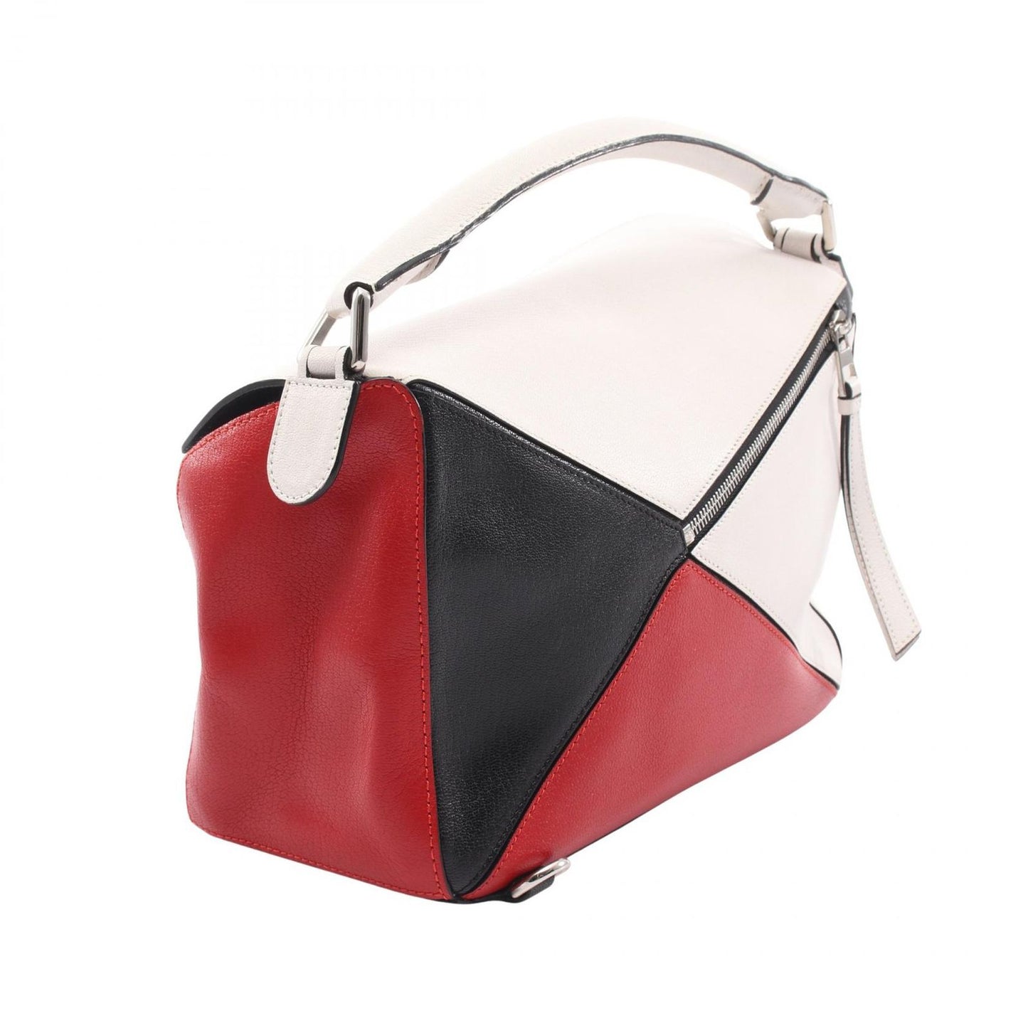 Loewe Handbag Puzzle Bag White Red Black Leather — view 2