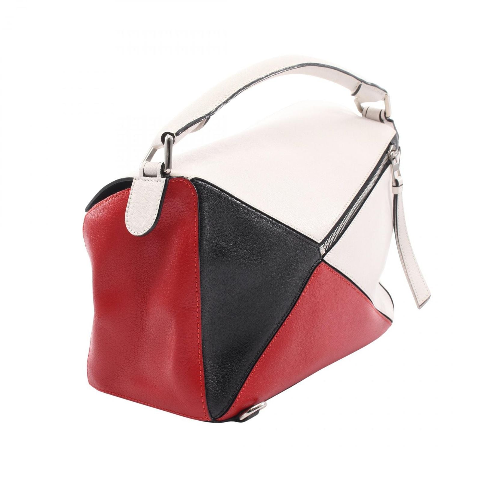 Loewe Handbag Puzzle Bag White Red Black Leather — view 2