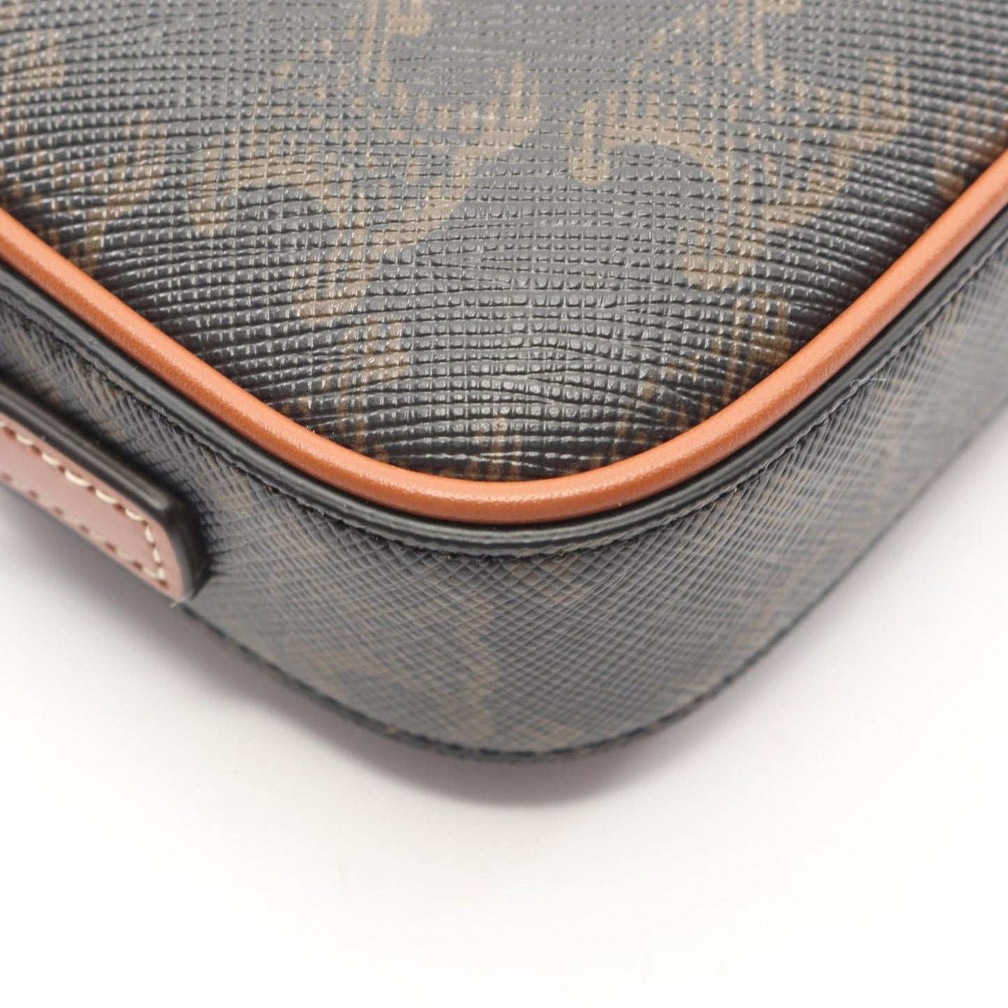 Celine Shoulder Bag Mini Camera Cuir Triomphe Embroidery Black Brown Canvas — view 5
