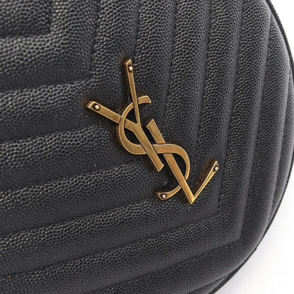 Saint Laurent Shoulder Bag Vinyl Monogram Black Leather Round Chain — view 6