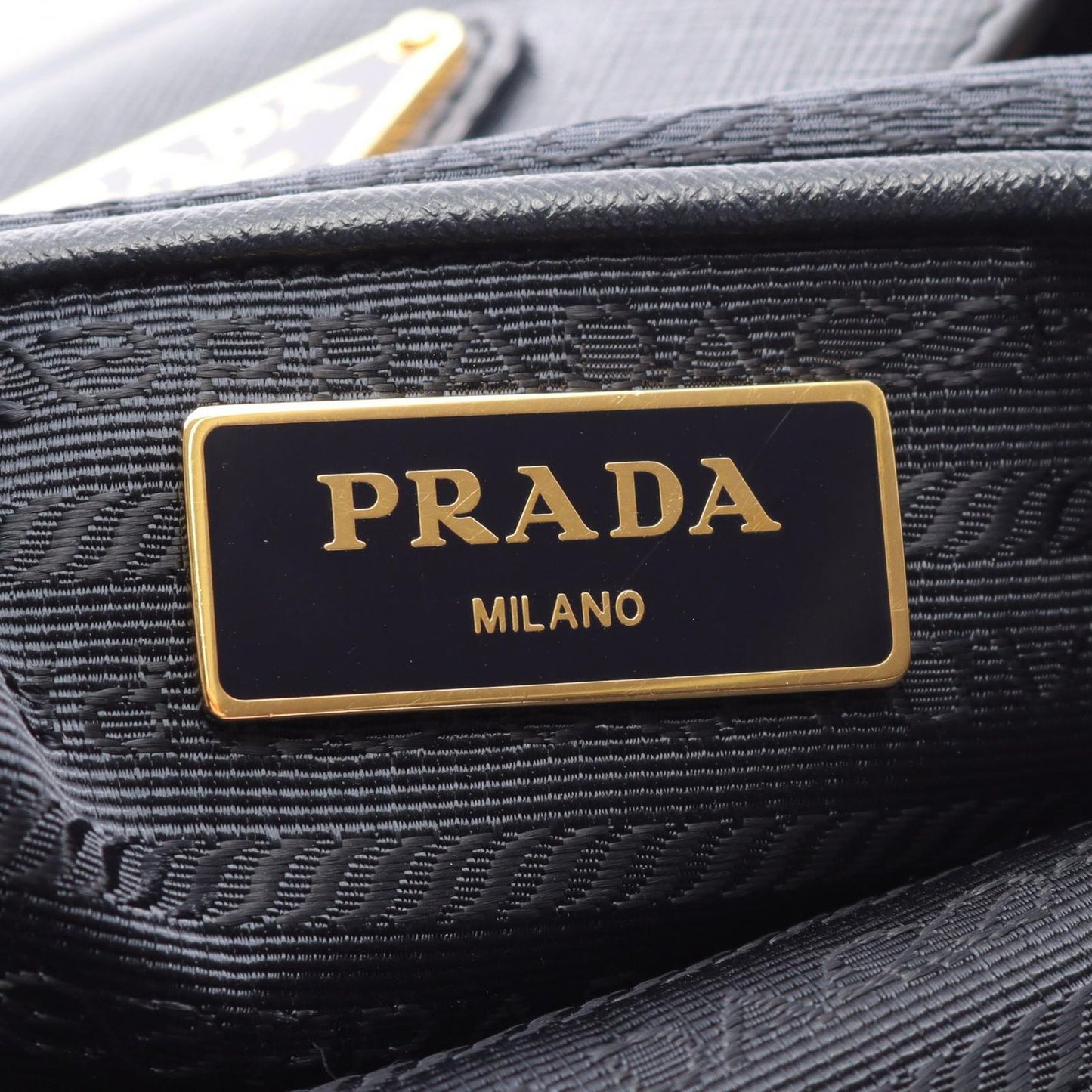 Prada Handbag Tessuto Saffi 2-Way Navy Nylon Saffiano Leather — view 4