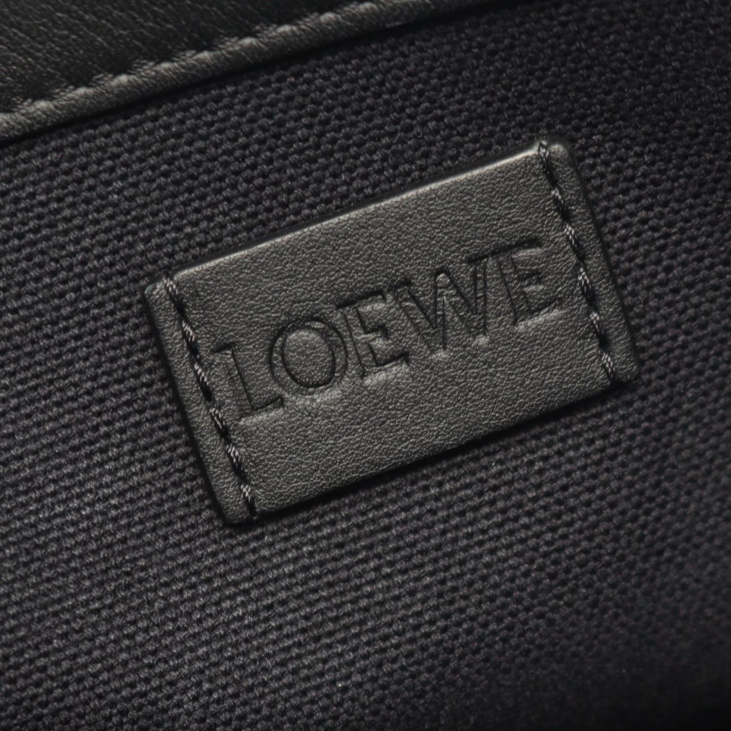 Loewe Tote Buckle Horizontal Anagram Black Canvas Leather — view 4