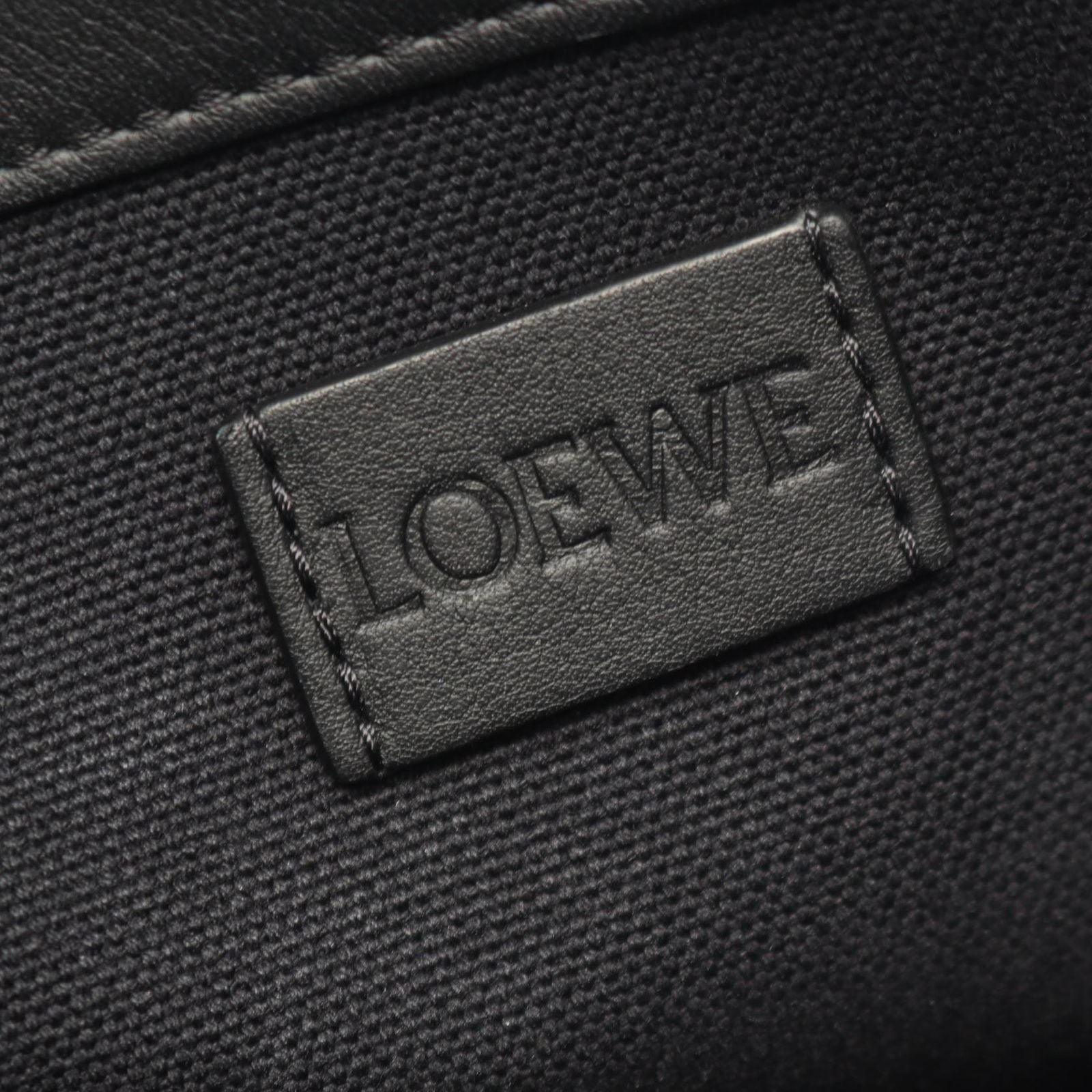 Loewe Tote Buckle Horizontal Anagram Black Canvas Leather — view 4