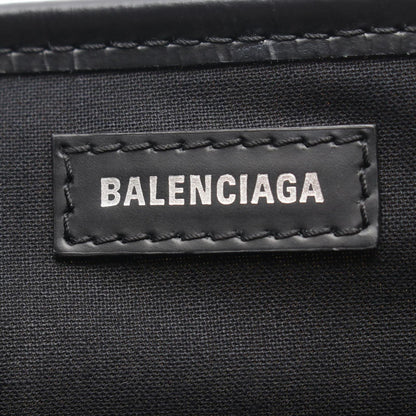 Balenciaga Tote Navy Cabas S Natural Black Canvas Leather — view 4