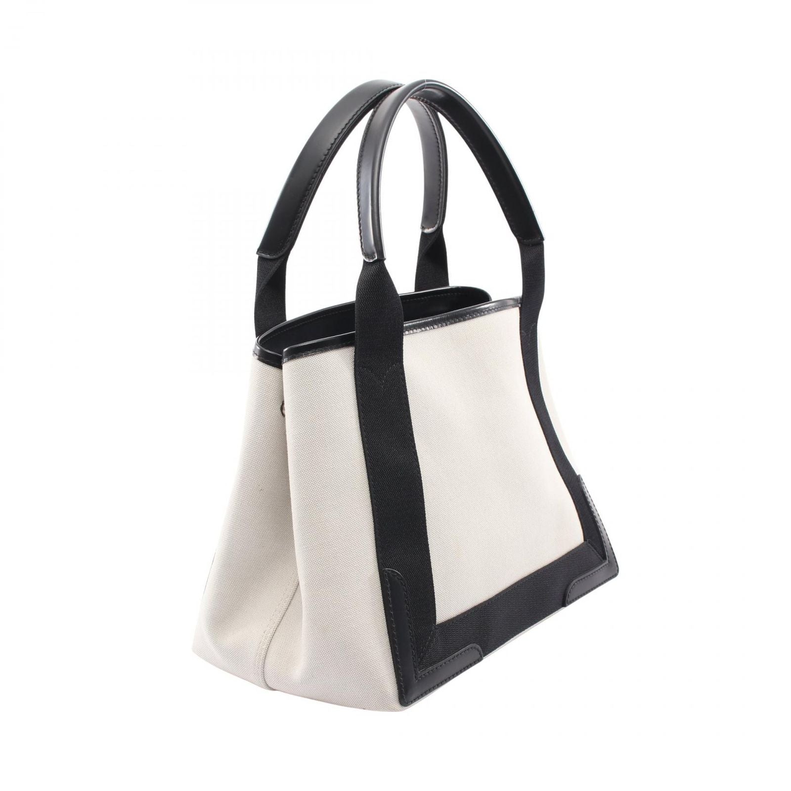 Balenciaga Tote Navy Cabas S Natural Black Canvas Leather — view 2