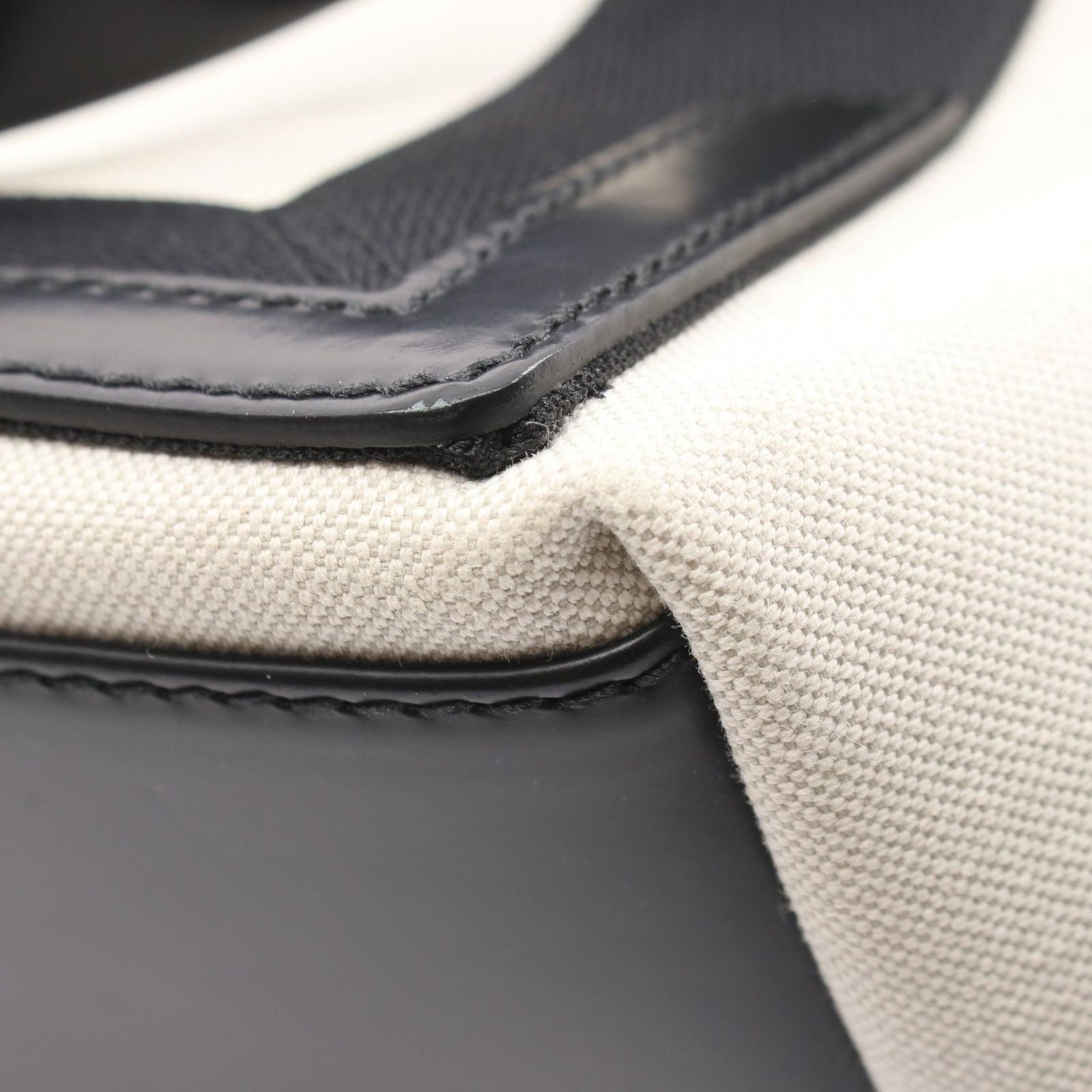 Balenciaga Tote Navy Cabas S Natural Black Canvas Leather — view 6