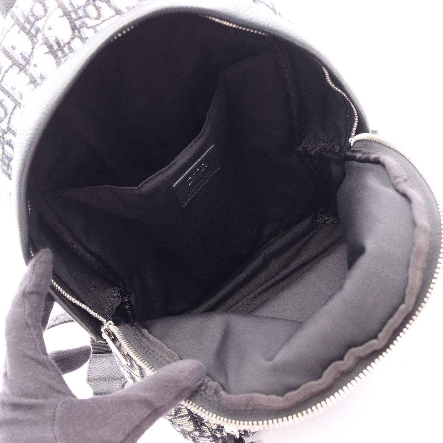Dior Backpack Rider Blue Jacquard Kids Navy Canvas Leather — view 3