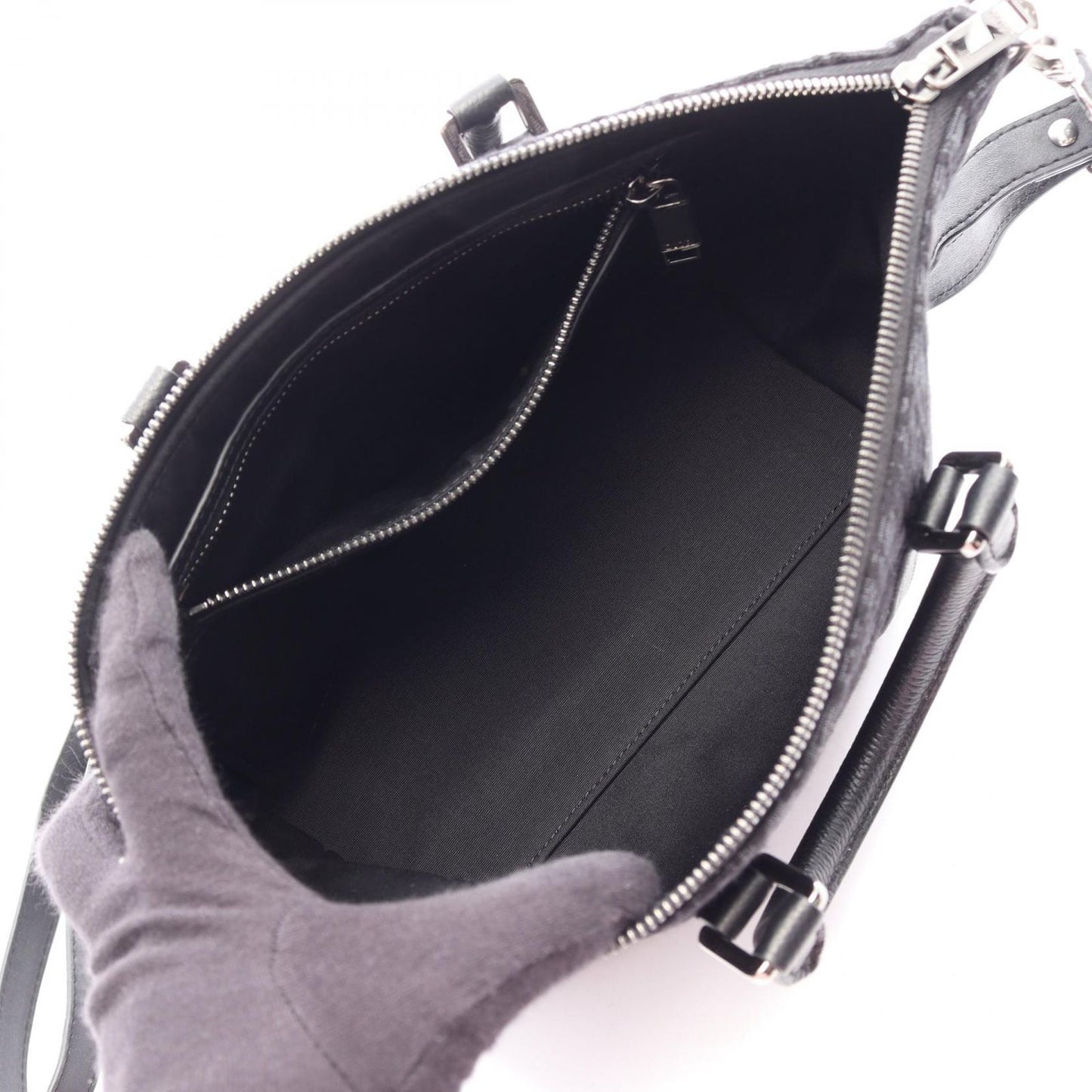 Dior Handbag Weekender 25 2-Way Black Canvas Leather — view 3