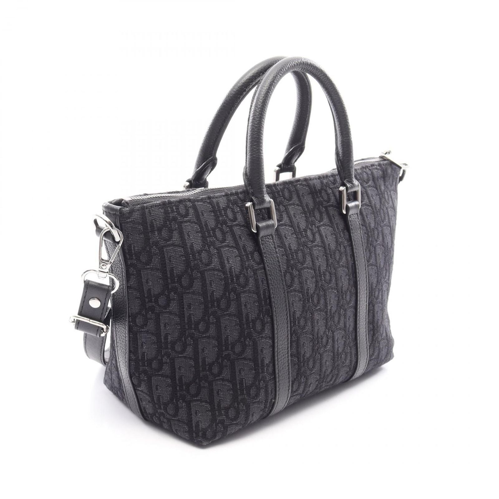 Dior Handbag Weekender 25 2-Way Black Canvas Leather — view 2