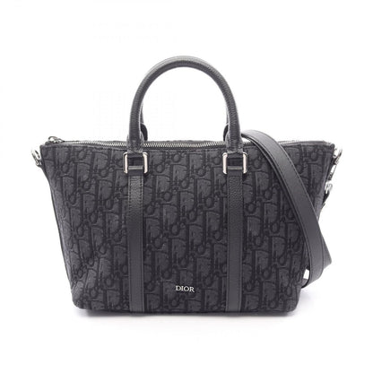 Dior Handbag Weekender 25 2-Way Black Canvas Leather