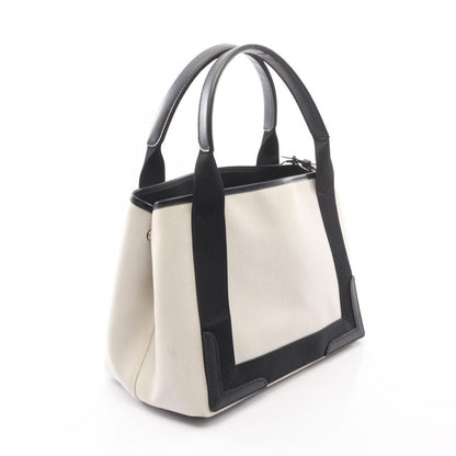 Balenciaga Tote Navy Cabas S Natural Black Canvas Leather — view 2