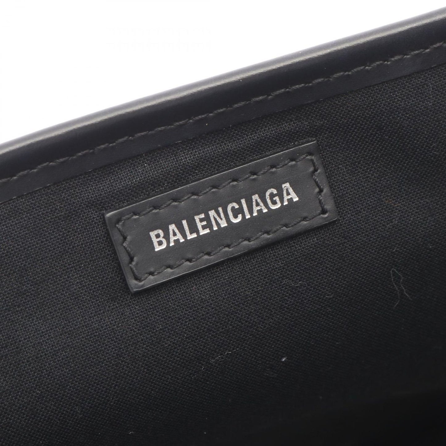 Balenciaga Tote Navy Cabas S Natural Black Canvas Leather — view 4