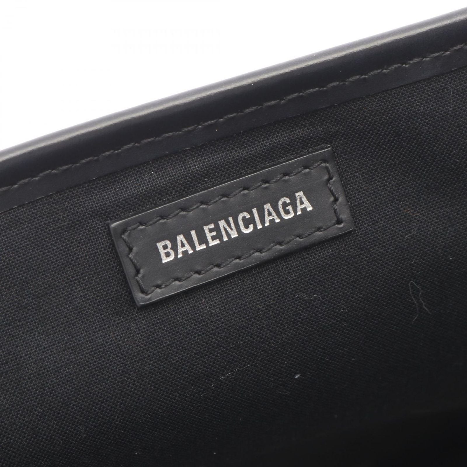 Balenciaga Tote Navy Cabas S Natural Black Canvas Leather — view 4