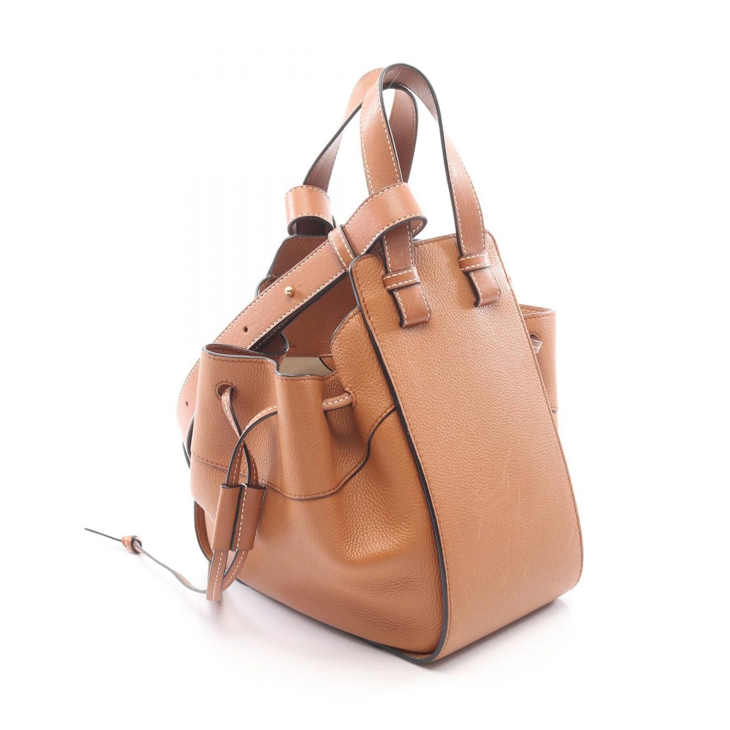 Loewe Handbag Hammock Drawstring Bag Small 2-Way 314.12 Brown Leather — view 2