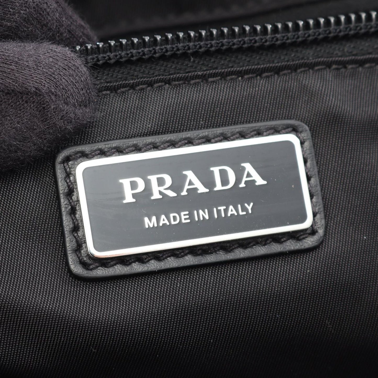 Prada Shoulder Bag Re-Nylon Black Burnt Nylon — view 4