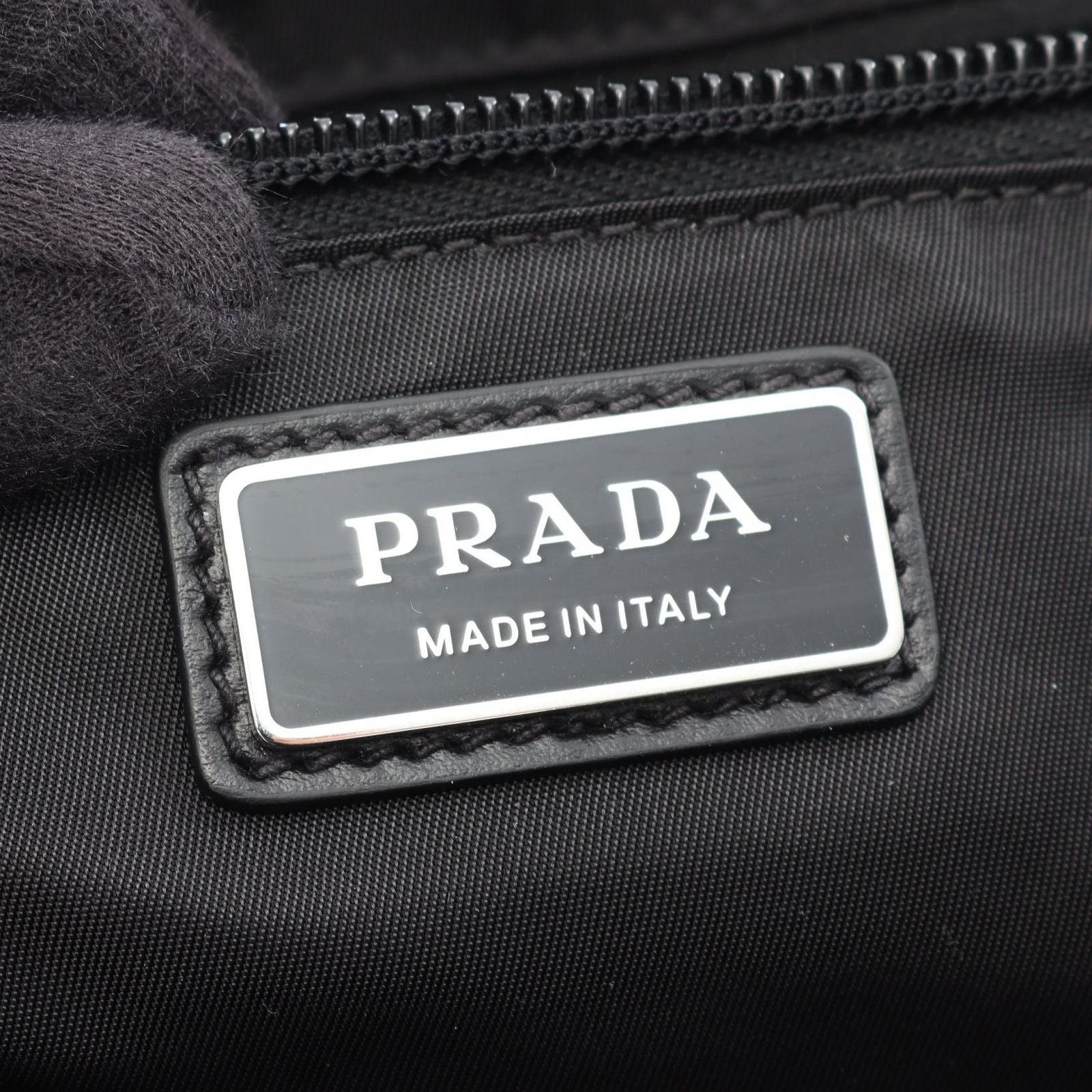 Prada Shoulder Bag Re-Nylon Black Burnt Nylon — view 4