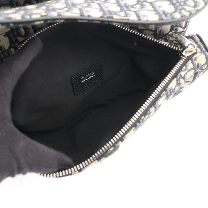 Dior Waist Bag Saddle Oblique Jacquard Navy Canvas Leather — view 3