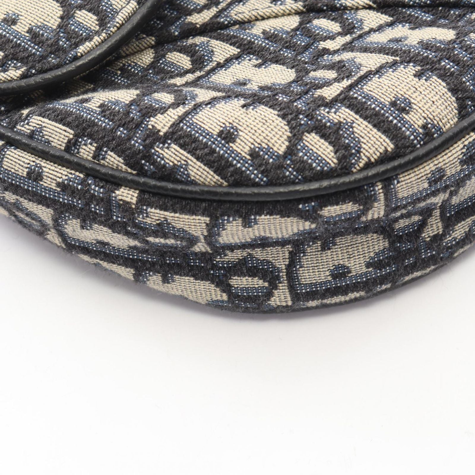 Dior Waist Bag Saddle Oblique Jacquard Navy Canvas Leather — view 6