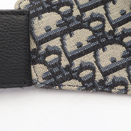 Dior Waist Bag Saddle Oblique Jacquard Navy Canvas Leather — view 5