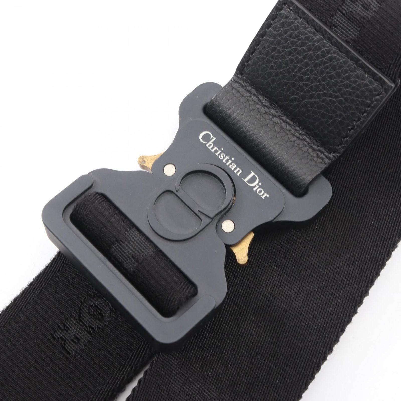 Dior Waist Bag Saddle Oblique Jacquard Navy Canvas Leather — view 7