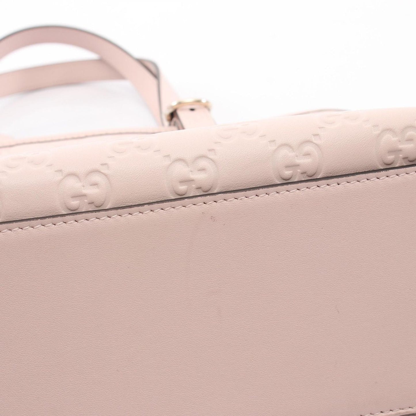 Gucci Tote GG Emblem Guccissima Light Pink Leather — view 8