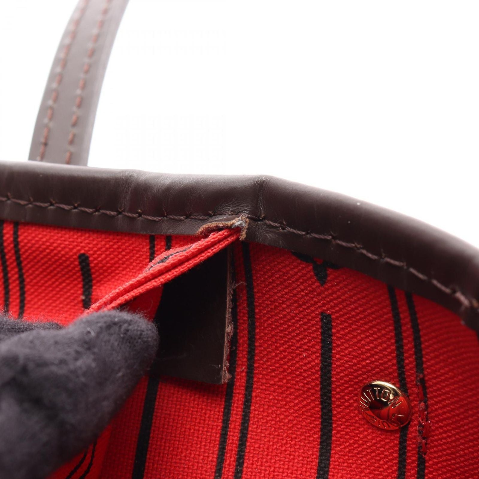 Louis Vuitton Tote Neverfull PM Damier Ebene Canvas Leather — view 6