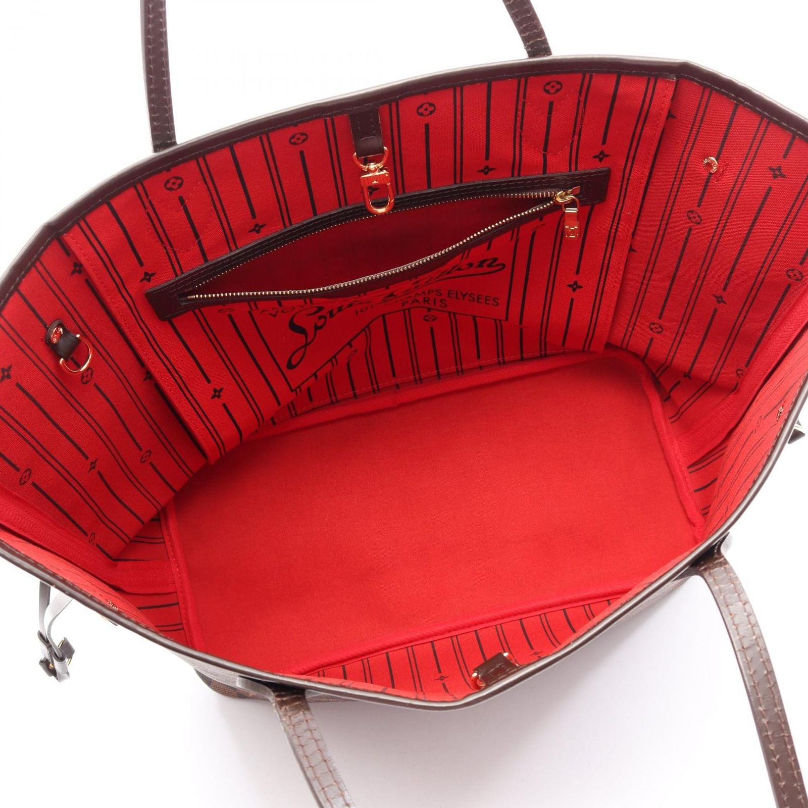 Louis Vuitton Tote Neverfull MM Damier Ebene Canvas Leather — view 3