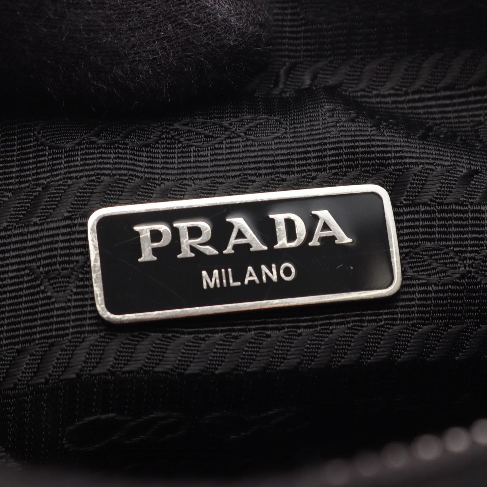 Prada Shoulder Bag Re Edition 2-Way Black Nylon Saffiano Leather — view 4