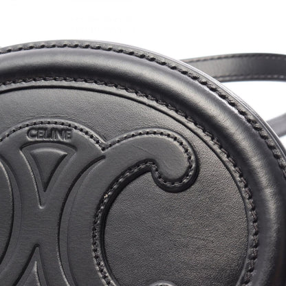 Celine Shoulder Bag Trio Black Leather Oval Purse Cuir — view 8