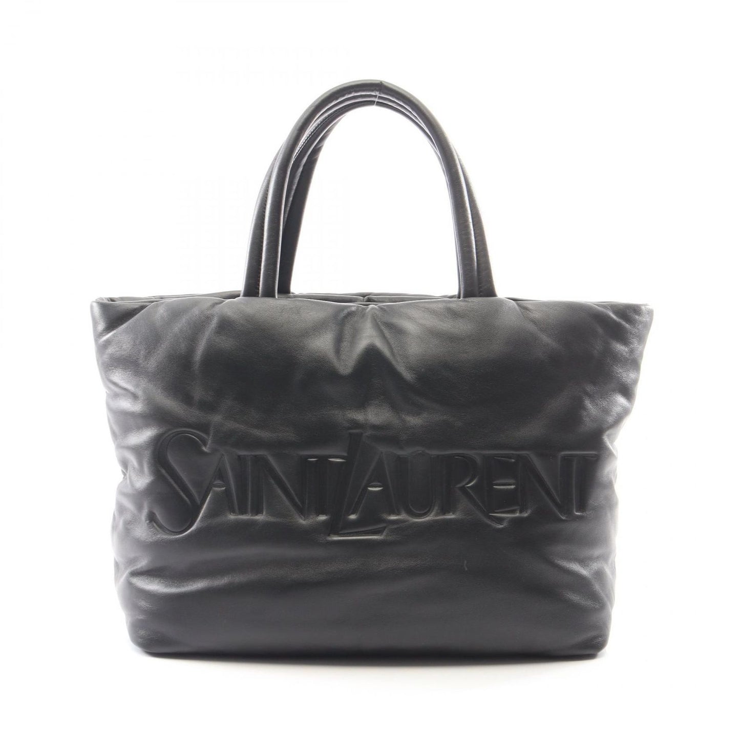 Saint Laurent Paris Tote Wide Puffer Black Leather