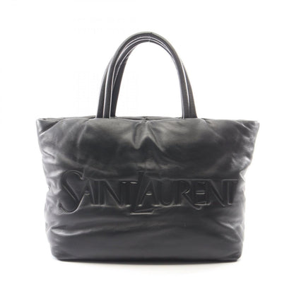 Saint Laurent Paris Tote Wide Puffer Black Leather