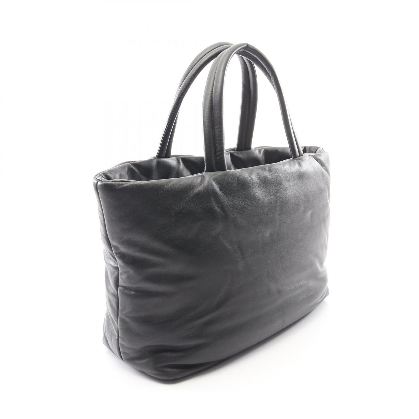 Saint Laurent Paris Tote Wide Puffer Black Leather — view 2