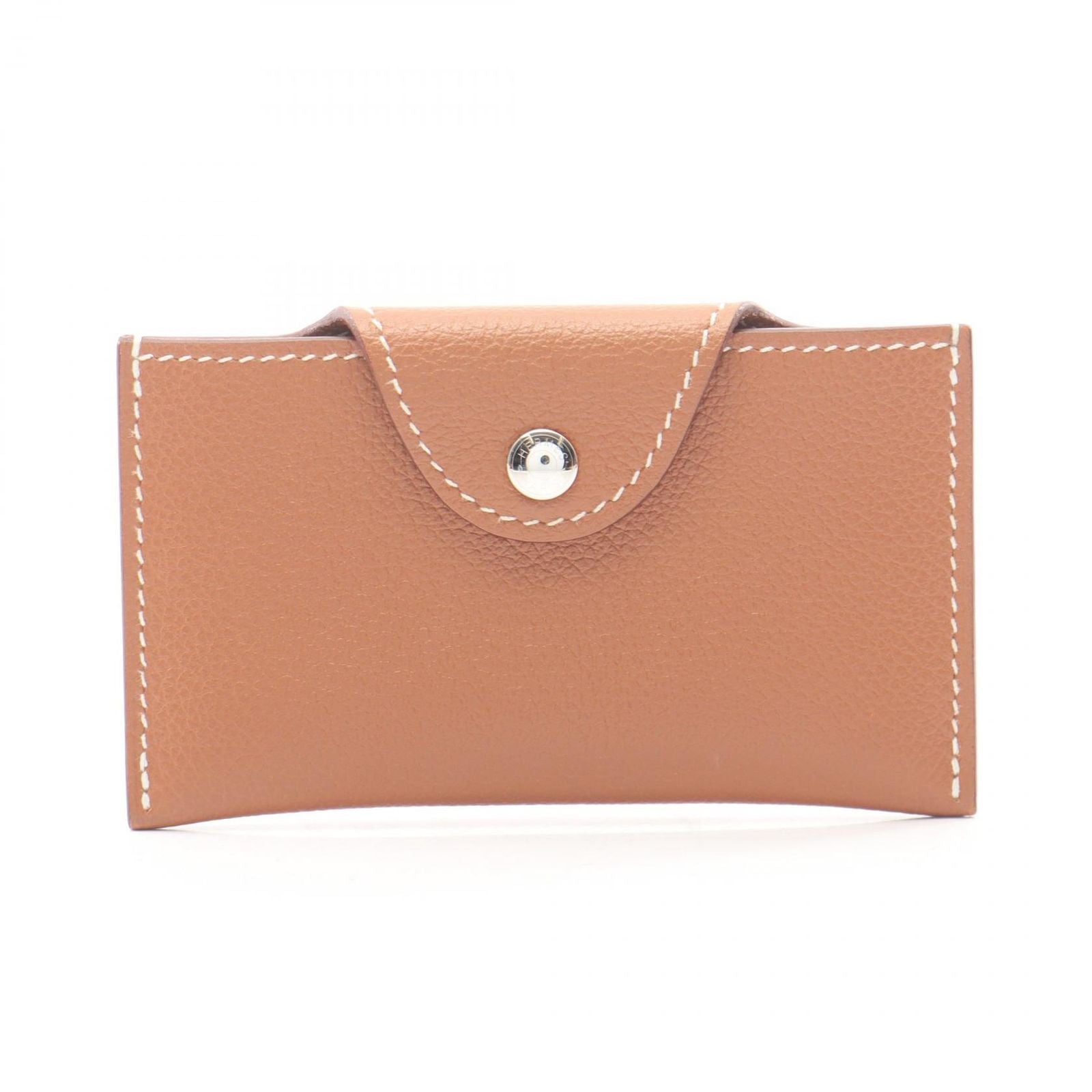Hermes Card Case Illiade Gold Leather
