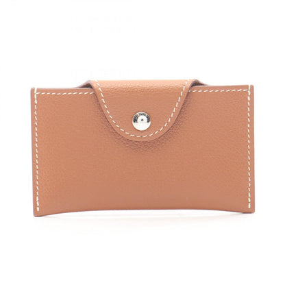 Hermes Card Case Illiade Gold Leather