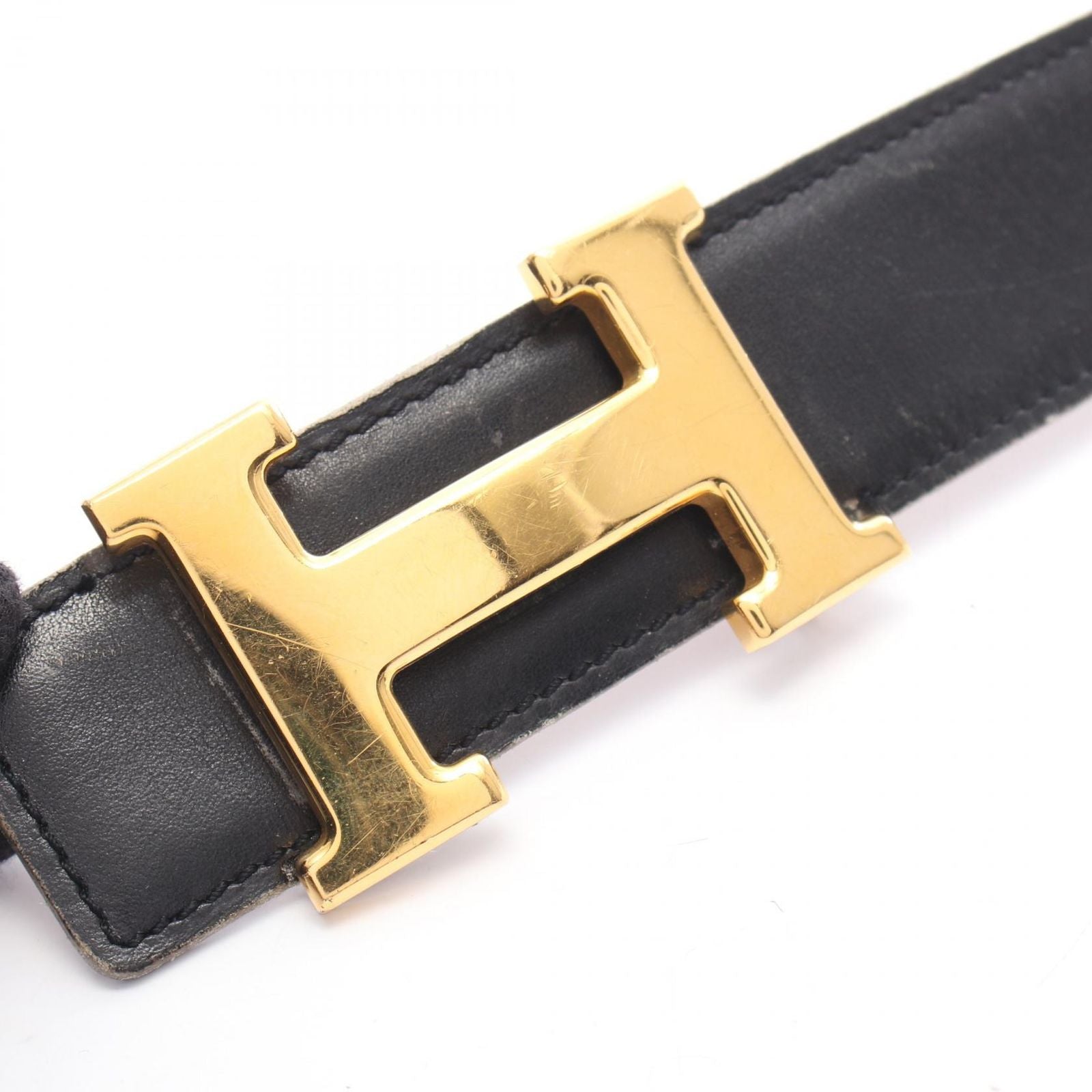 Hermes Belt Constance Noir Gold Reversible Calf — view 2
