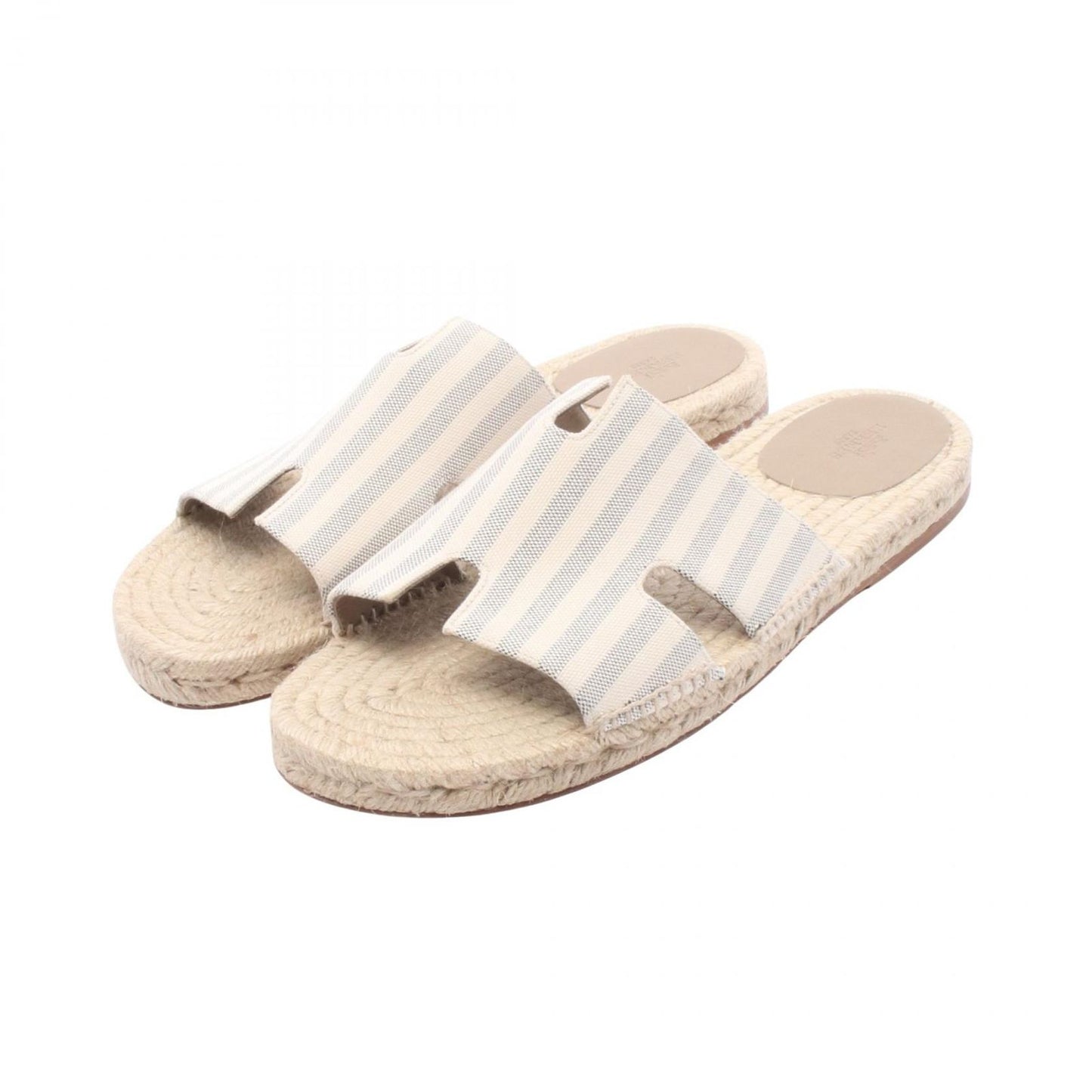 Hermes Sandals Espadrilles Antigua Striped Canvas