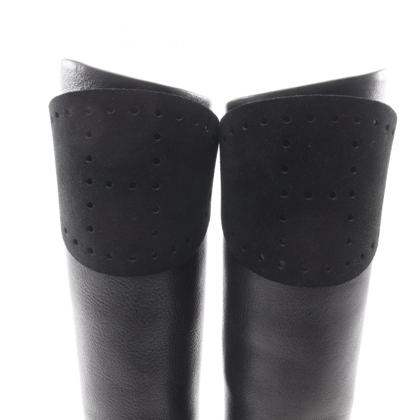Hermes Boots Evelyne Black Leather Suede Long — view 8