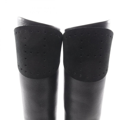 Hermes Boots Evelyne Black Leather Suede Long — view 8