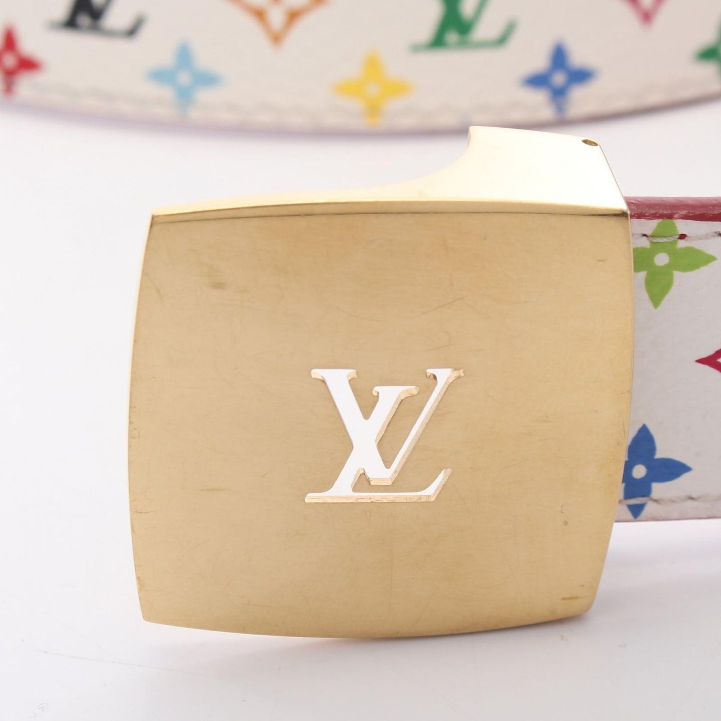 Louis Vuitton Belt Ceinture LV Cut Reversible Gold Leather Canvas — view 2
