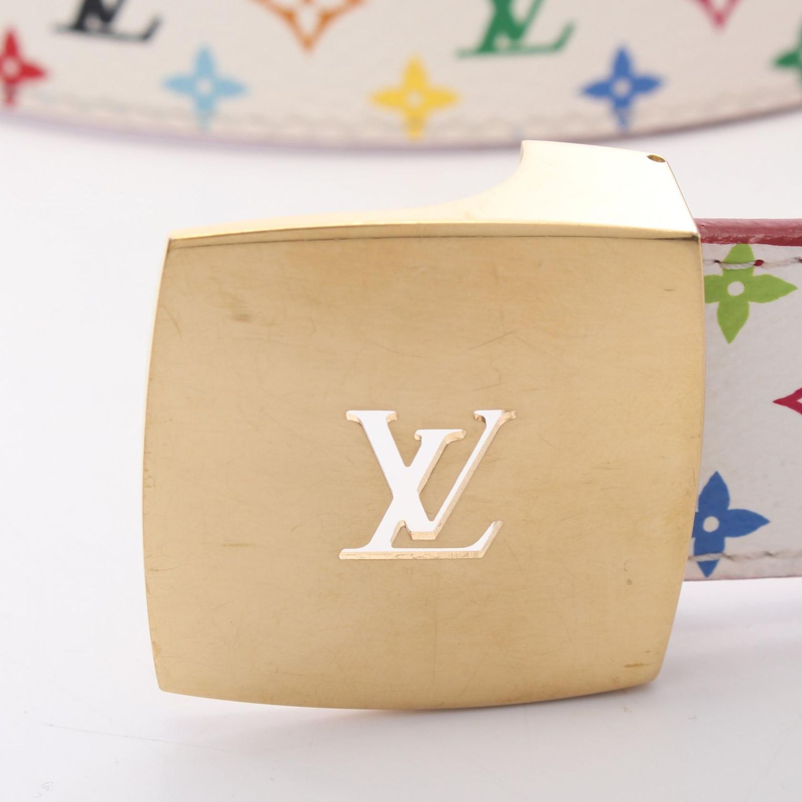 Louis Vuitton Belt Ceinture LV Cut Reversible Gold Leather Canvas — view 2