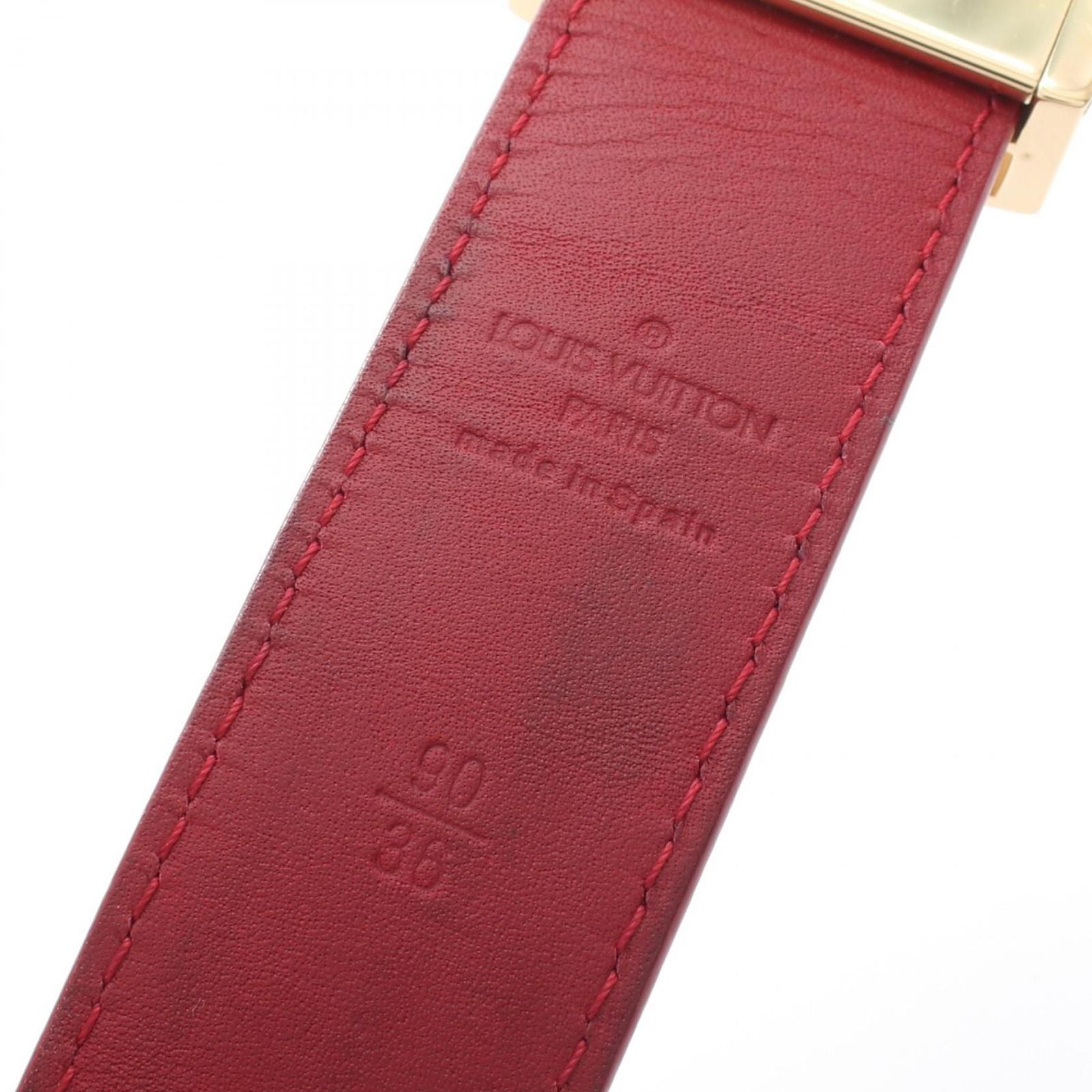 Louis Vuitton Belt Ceinture LV Cut Reversible Gold Leather Canvas — view 4